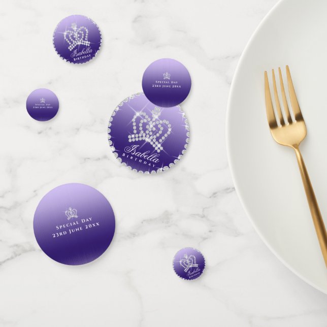 Glittering Crown Purple Lilac Table Confetti (Group)
