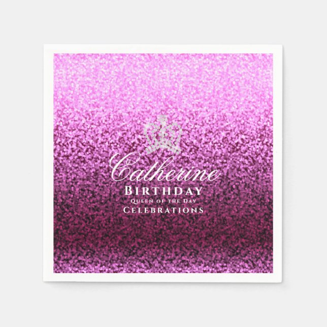 Glittering Crown Wine Napkin (Front)