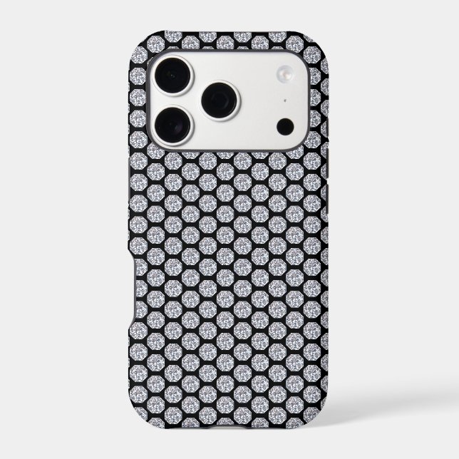 Glittering Diamond pattern on black (Back)