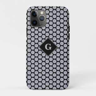 Glittering Diamond pattern on black Personalised iPhone 11 Pro Case