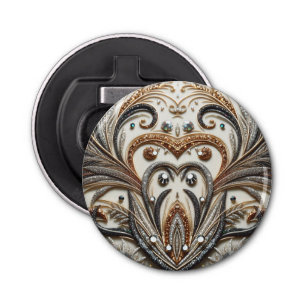 Glittering floral pattern with gemstone bottle opener