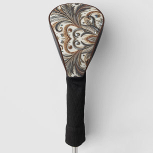 Glittering floral pattern with gemstone golf head cover
