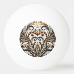 Glittering floral pattern with gemstone ping pong ball