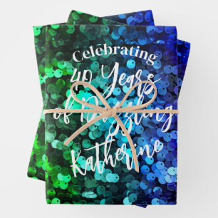 Glittering Glamour Sequin Wrapping Paper Sheet
