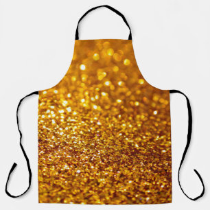 Glittering Gold Glitter Pattern Apron