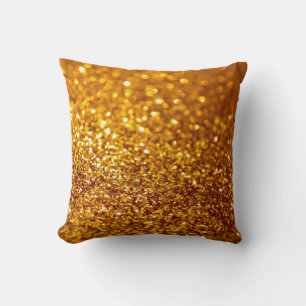 Glittering Gold Glitter Pattern Cushion