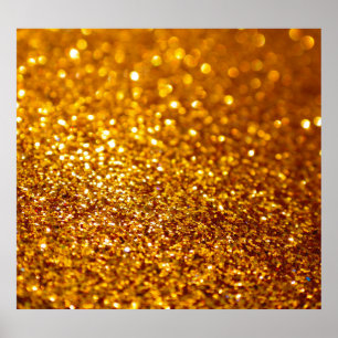 Glittering Gold Glitter Pattern Poster