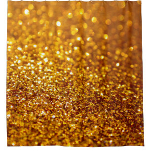 Glittering Gold Glitter Pattern Shower Curtain