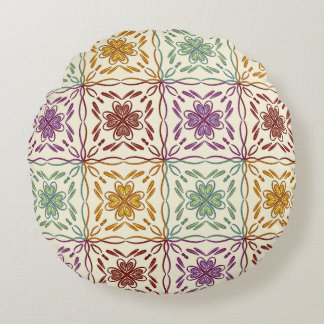 Glittering hearts & curves round cushion
