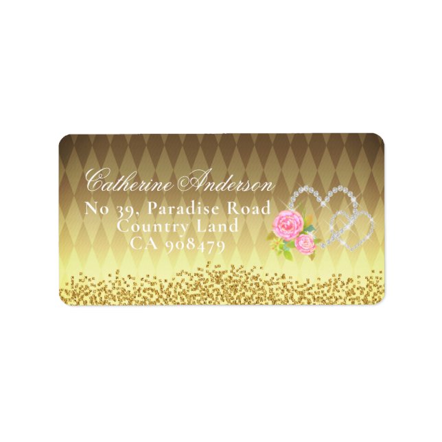 Glittering Hearts Floral Gold Label (Front)