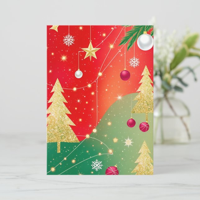 Glittering Holiday Magic  Invitation (Standing Front)