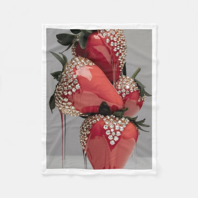 Glittering Jewel Strawberries Blanket (Front)