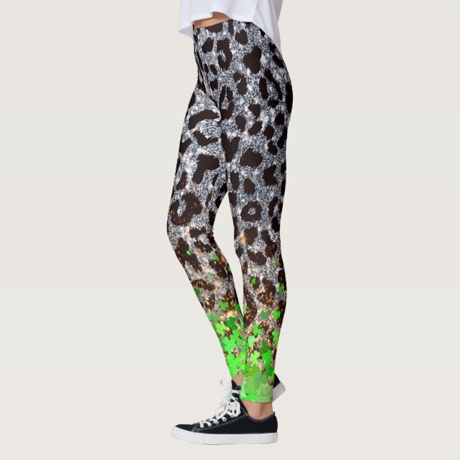 Glittering Leopard and Clover Fusion  Leggings (Left)