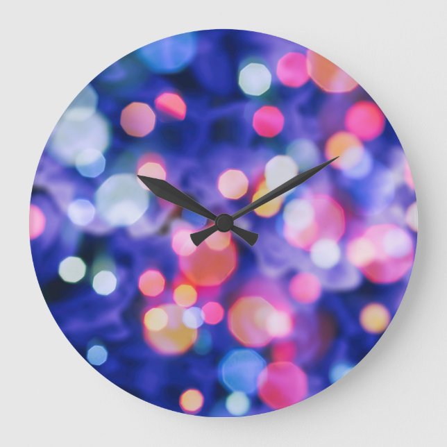 Glittering Lights, Blur Christmas Background. Large Clock (Front)