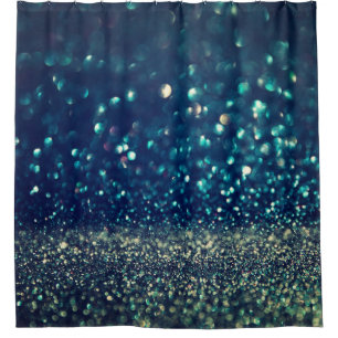 Glittering lights: festive vintage blend. shower curtain