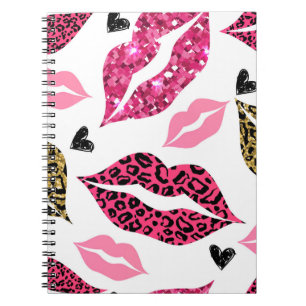 Glittering Lips: Leopard Fashion Pattern Notebook
