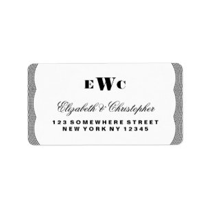 Glittering Monogram Wedding Address Label