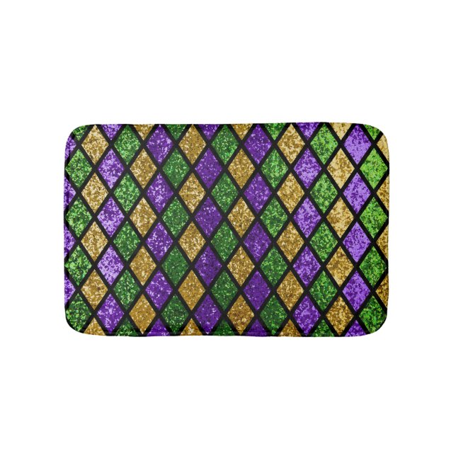 Glittering paillettes diamonds, festive background bath mat (Front)
