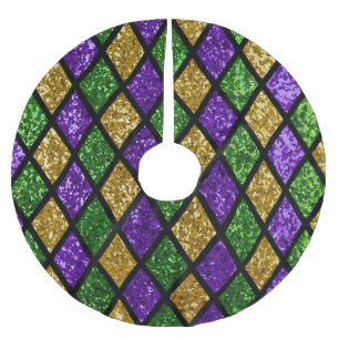 Glittering paillettes diamonds, festive background brushed polyester tree skirt