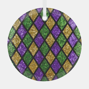 Glittering paillettes diamonds, festive background glass tree decoration