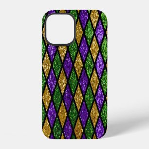 Glittering paillettes diamonds, festive background iPhone 12 case
