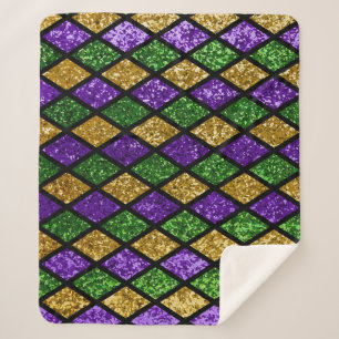 Glittering paillettes diamonds, festive background sherpa blanket