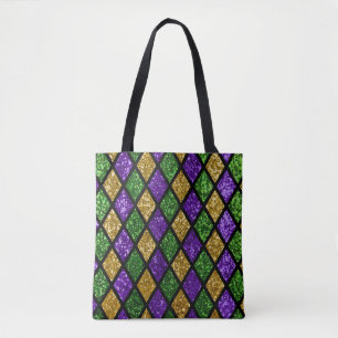 Glittering paillettes diamonds, festive background tote bag