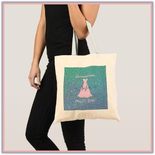 Glittering Quinceanera Commemoration Tote Bag