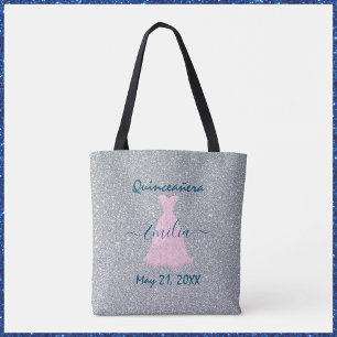 Glittering Quinceanera Commemoration Tote Bag