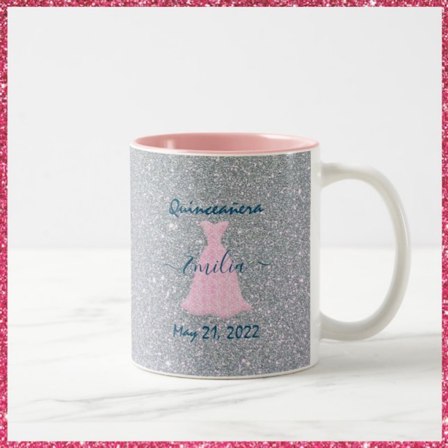 Glittering Quinceanera Commemoration Two-Tone Coff Coffee Mug (Creator Uploaded)