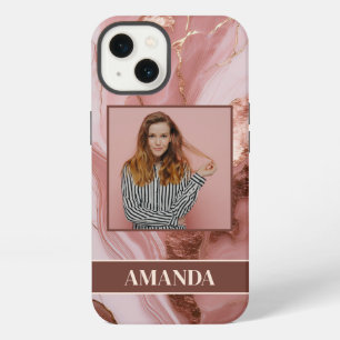 Glittering Rose Gold Elegance Photo iPhone 13 Case