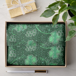 Glittering Shamrocks and Swirls ID289 Tissue Paper