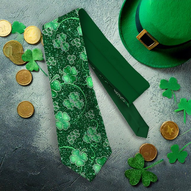 Glittering Shamrocks Pattern ID289 Tie (Creator Uploaded)