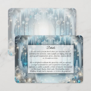 Glittering Snowy Forest Wedding Enclosure Card