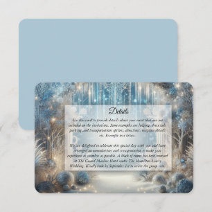 Glittering Snowy Forest Wedding Enclosure Card