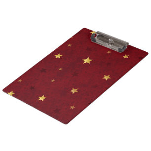 Glittering stars Royal Red Clipboard