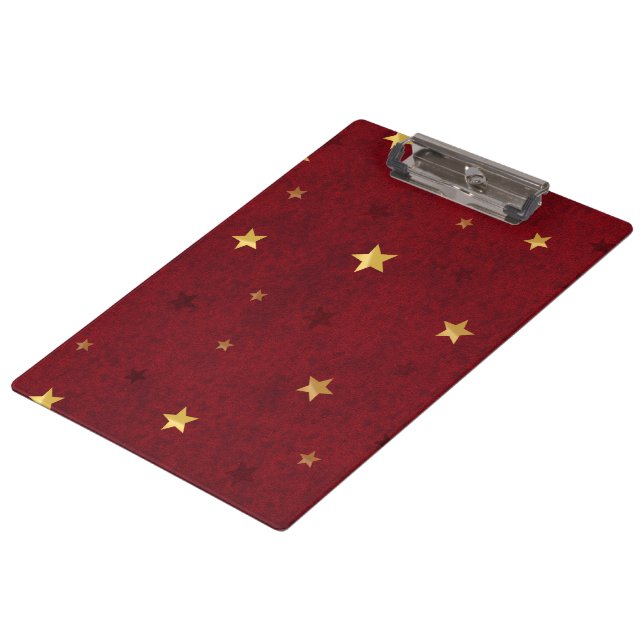 Glittering stars Royal Red Clipboard (Angled)