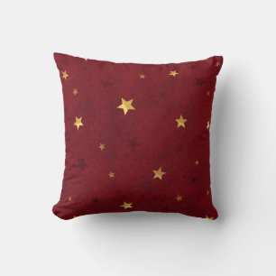 Glittering stars Royal Red Cushion