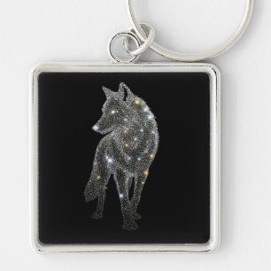Glittering Wolf Key Ring