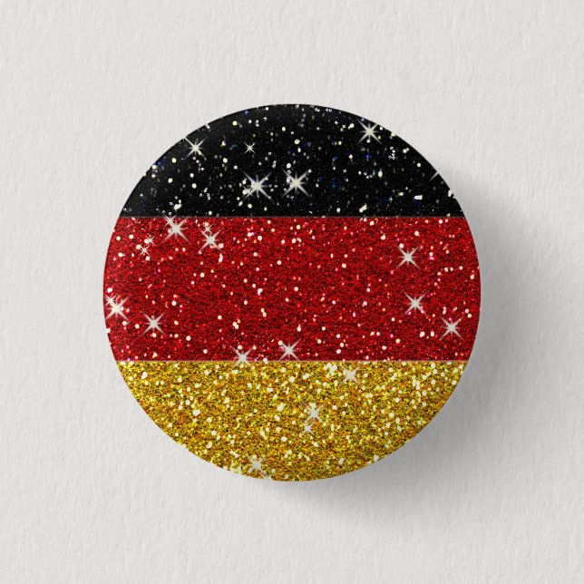 Glitters Germany Flag with Sparkles 3 Cm Round Badge (Front)