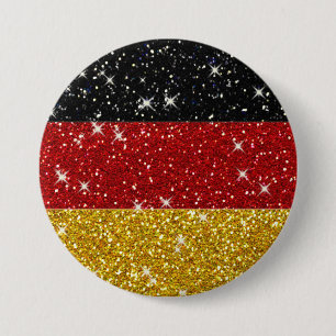 Glitters Germany Flag with Sparkles 7.5 Cm Round Badge