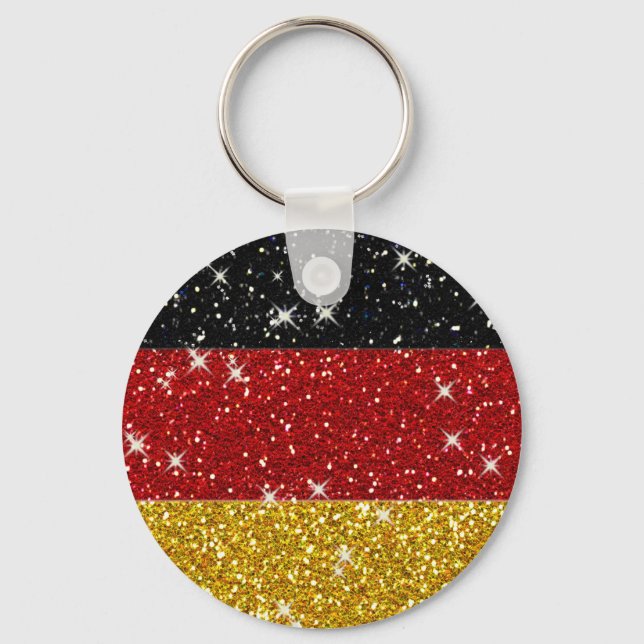Glitters Germany Flag with Sparkles Key Ring (Front)