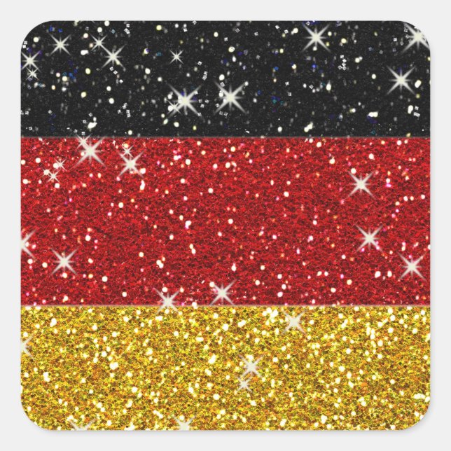 Glitters Germany Flag with Sparkles Square Sticker (Front)