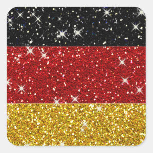 Glitters Germany Flag with Sparkles Square Sticker