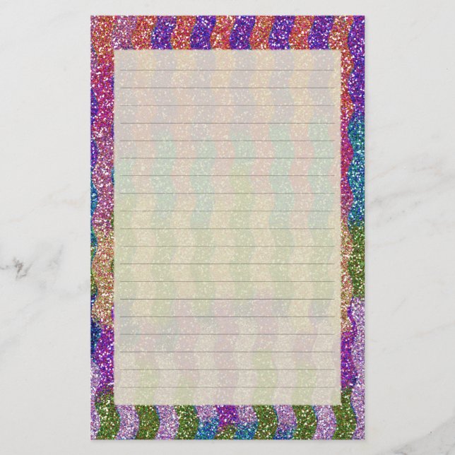 Glitters in Waves Stationery (Front)