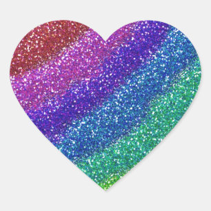 Glitters Rainbow Heart Sticker