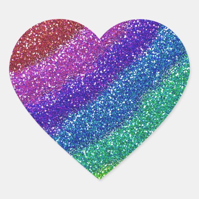 Glitters Rainbow Heart Sticker (Front)
