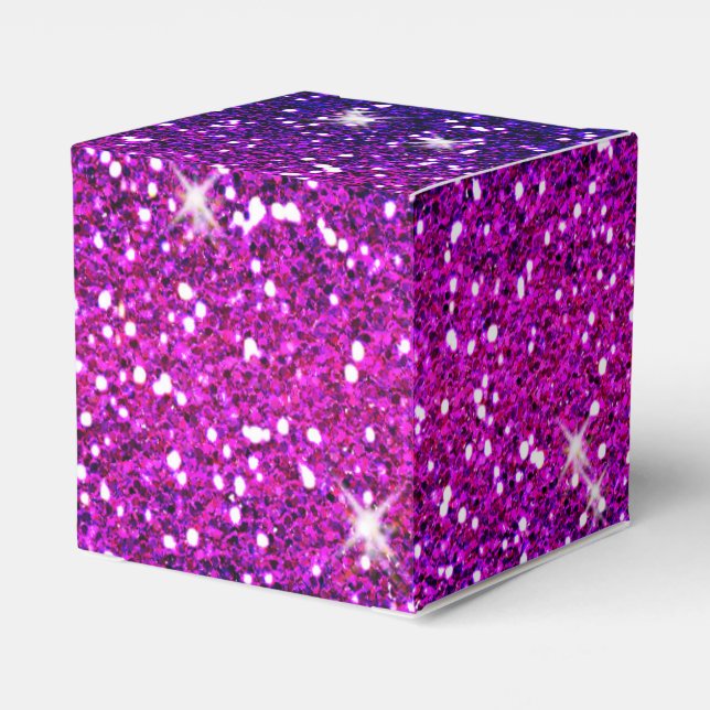 Glitters Sparkles Purple Pink Texture Favour Box (Back Side)