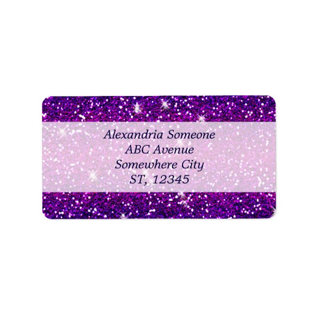 Glitters Sparkles Purple Pink Texture Label (Front)