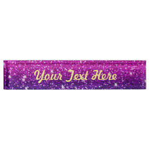 Glitters Sparkles Purple Pink Texture Nameplate